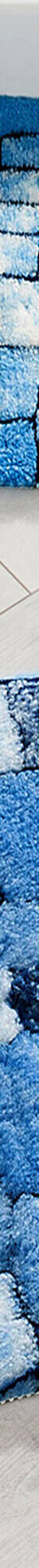 Tapis de bain mosaïque toucher peluche (bleu) Tapis de bain mosaïque toucher peluche (bleu)
